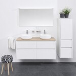 Mereo Opto koupelnová skříňka vysoká 125 cm, levé otevírání, bílá CN914LN