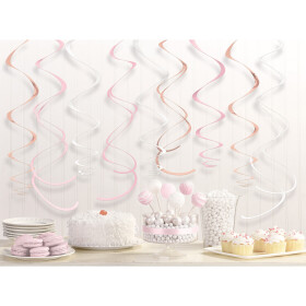 Závěsné dekorace růžovo-zlaté 12 ks Amscan Závěsné dekorace růžovo-zlaté 12 ks Amscan