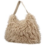 Stylová dámská plyšová kabelka do ruky Oresti, béžová