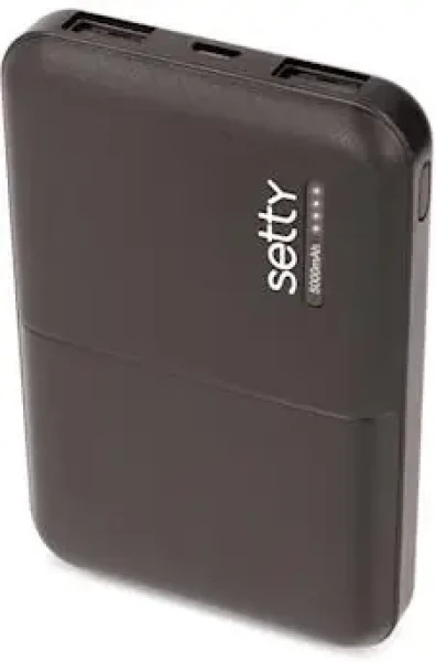 Setty GSM043159 černá / PowerBank 5000 mAh / 5V / 10A / 2x USB-A výstup / 1x USB-C vstup (GSM043159)