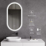 CERANO - Koupelnové LED zrcadlo Toro - 45x90 CER-8050BD79953