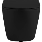 CERANO - WC závěsné Cesso, Vortex - vírové splachování + Slim/SoftClose sedátko - černá matná - 49x36 CER-476684