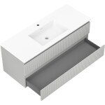 MEXEN/S - Rivel koupelnová skříňka 120 cm s umyvadlem Otis, 2 zásuvky, reliéf , šedá mat/bílá mat - 91A20-12047-2-BFF62-W18M0 91A20-12047-2-BFF62-W18M01