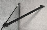 Erga Paris, rohová vzpěra pro sprchové zástěny o tloušťce skla 6/8/10 mm, délka 60cm, černá matná, ERG-V02-PARIS-BAR60-BK