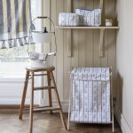 Strömshaga Skládací koš na prádlo Amelie, šedá barva, dřevo, textil