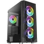 Aerocool Prism FRGB černá / ATX / 2x USB-A 3.0 / 1x USB-A 2.0 / 4x 120mm / bez zdroje / průhledná bočnice (ACCM-PB29043.11)