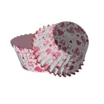 Košíčky papírové Srdíčka růžové, 50 ks, 32x20 mm