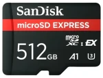 SanDisk Express microSDXC 512 GB / Micro SD karta / Class 10 / UHS-I U3 / V30 / čtení: 650 MB/s / zápis: 220 MB/s (SDSQXFN-512G-GN4NN)