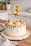 Cake star Dortová svíčka zlatá č.3
