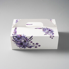 Výslužková krabice s rukojetí Lila 26x18x9,5cm