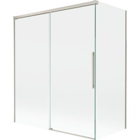 MEXEN/S - Rox vanová zástěna 2-křídlová posuvná 140 + 70 x 150, transparent, nikl kartáčovaný 8C9-140-070-97-00