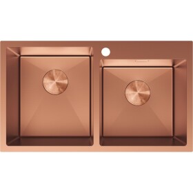 MEXEN - Xorin ocelový dřez 2-bowl 780 x 450 mm, měď 6441782000-65