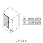 CERANO - Sprchový kout Santoro - levá - 6 mm - chrom, mléčné sklo - 130x70 - posuvný CER-665719