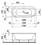 Laufen - Solutions Vana s konstrukcí, 170x75 cm, bílá H2225110000001