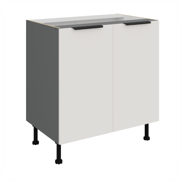Spodní skříňka Aria ANT 80 D 2F BB Barva korpusu: Antracit, Barva dvířek: WH - Crystal white AFM