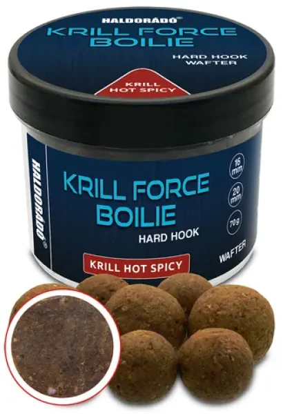 Haldorádó Wafters Krill Force Hard Hook Boilies 16/20mm Krill Hot Spicy (HD32486)