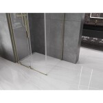 MEXEN/S - Velar L sprchový kout, posuvné dveře 90 x 85, transparent, zlato 871-090-085-03-50