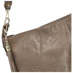 Módní dámská kožená kabelka na rameno Selin, taupe