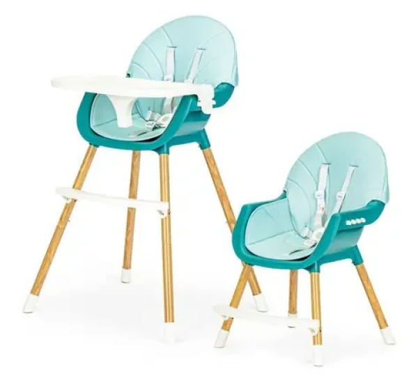 ECOTOYS Jídelní židlička 2v1 Modrá / od 6 měsíců (HA-004 BLUE)