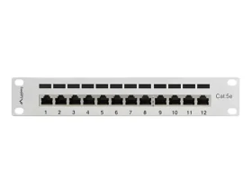 Lanberg šedý / Patch panel / 12 portů / 1U / CAT5E / FTP / 10" (PPF5-9012-S)