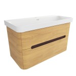 Koupelnová skříňka s umyvadlem SAT Fusion 97,5x53x45 cm dub medový mat SATFUSION2100DMMW SATFUSION2100DMMW