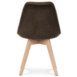 Židle jídelní, hnědá látka, nohy bukové dřevo