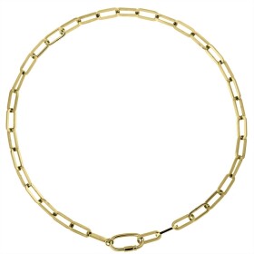 Ocelový náhrdelník Juliana Gold, chirurgická ocel, choker, Zlatá 41 cm
