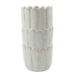 House Doctor Keramická váza Ezra Off White 25 cm, bílá barva, keramika