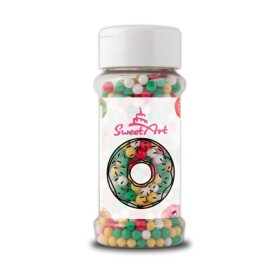 Cukrové perly SweetArt Golden Christmas mix 5 mm (80 g)
