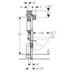 GEBERIT - Duofix Předstěnová instalace pro závěsné WC, výška 98 cm 111.030.00.1