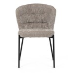 Židle jídelní, lanýžová látka, černé kovové nohy.