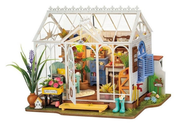 3D Dřevěná skládačka: Miniatura domečku - Vysněný zahradní dům