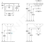 VILLEROY & BOCH - Subway 2.0 Umývátko s přepadem, 450x370 mm, alpská bílá 73154501