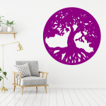 Samolepka Strom života v kruhu Barva: bílá, Velikost: 100 x 100 cm