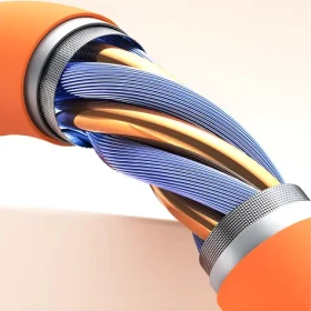 USAMS U98-786 oranžová / Nabíjecí a datový kabel / USB-C / 3A / 18W / 1 m / silikonový (SJ786USB03)