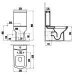 SAPHO - LARA WC kombi, spodní/zadní odpad, černá mat LR360-01