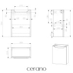 CERANO - Umyvadlová skříňka pro WC Sora - bílá matná - 39,5x55x22 CER-670729