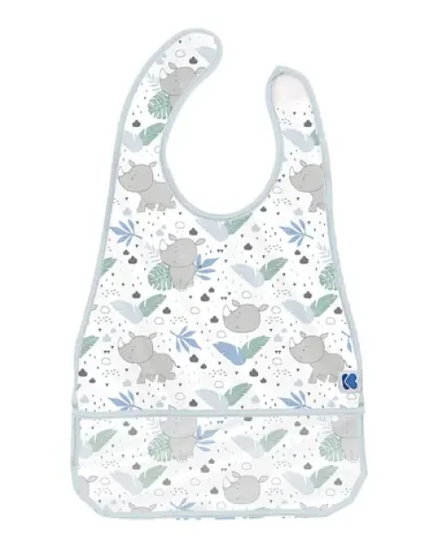KikkaBoo Bryndák plastový s kapsou Savanna Pattern Blue / Rozměry: 28.5 x 46 cm / Vhodné pro děti od 4 měsíců (31303030040KB)
