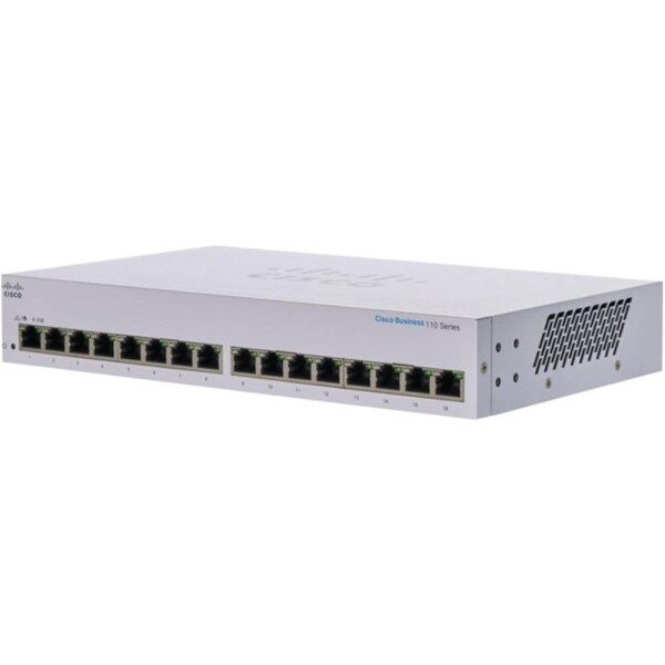 Cisco CBS110-16T-EU CISCO CBS110 Unmanaged 16-port GE síťový switch 16 portů 10 / 100 / 1000 MBit/s
