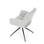 Židle jídelní, krémová látka, noha černý kov, otočný mechanismus 360°