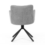 Židle jídelní, šedá látka, černý kov, otočný vratný mechanismus 90°/90° (L/P) - funkce reset