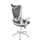 Židle kancelářská, šedý MESH, bílý plast, plastový kříž