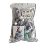 Dortisimo Zápich do dortu a dekorace Sloni s nápisem BABY a s koulemi modro-bílá (26 ks)