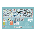 Edukační puzzle Apli - Ohrožená zvířata v oceánu, 200 ks, 6+