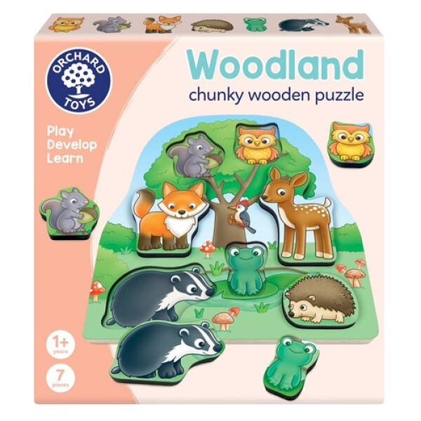 Dřevěné puzzle Lesní zvířátka