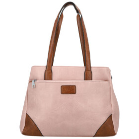 Trendy dámská koženková kabelka na rameno Remiga, světle růžová