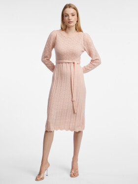 Orsay Světle růžové dámské svetrové šaty příměsí vlny dámské