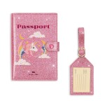 Konges Sløjd Set na cestovní doklady pro děti Unicorn Stars, růžová barva