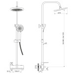 SAPHO - Sprchový sloup s pákovou baterií, otočné ramínko, chrom CF139
