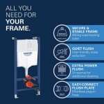 GROHE - Solido Set předstěnové instalace, klozetu Euro Ceramic, sedátka SoftClose a tlačítka Arena Cosmopolitan, Triple Vortex, chrom 102517SH00